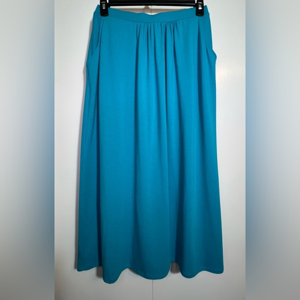 Ruby Rd. Midi Knit A-Line Skirt Women’s Size MP Turquoise
